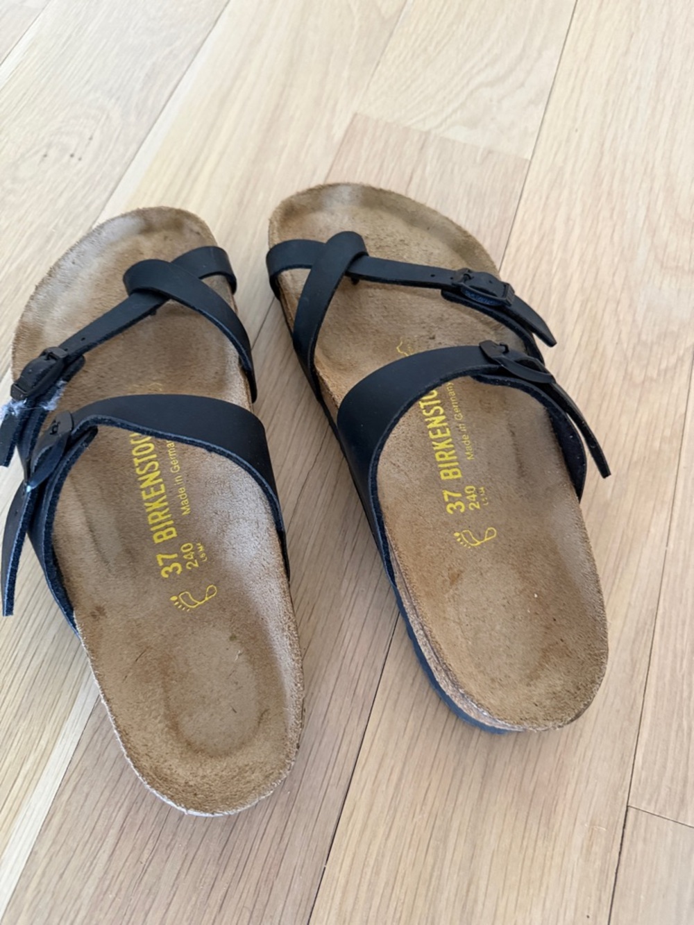 Birkenstock Black Cross-Strap Cork Footbed Sandals - Picture 2 of 5